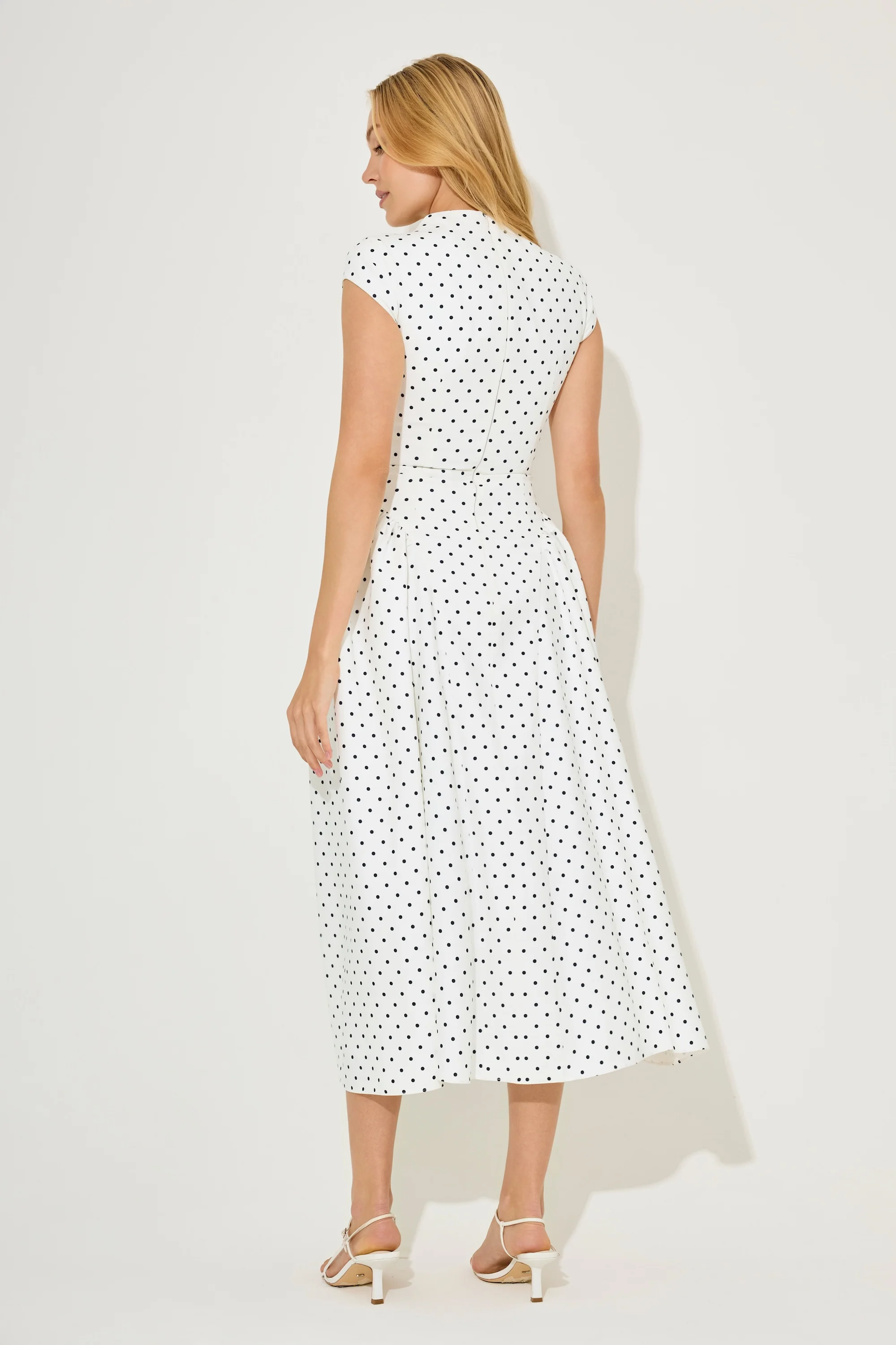 Cap Sleeve Gathered Midi Dress - Image 4
