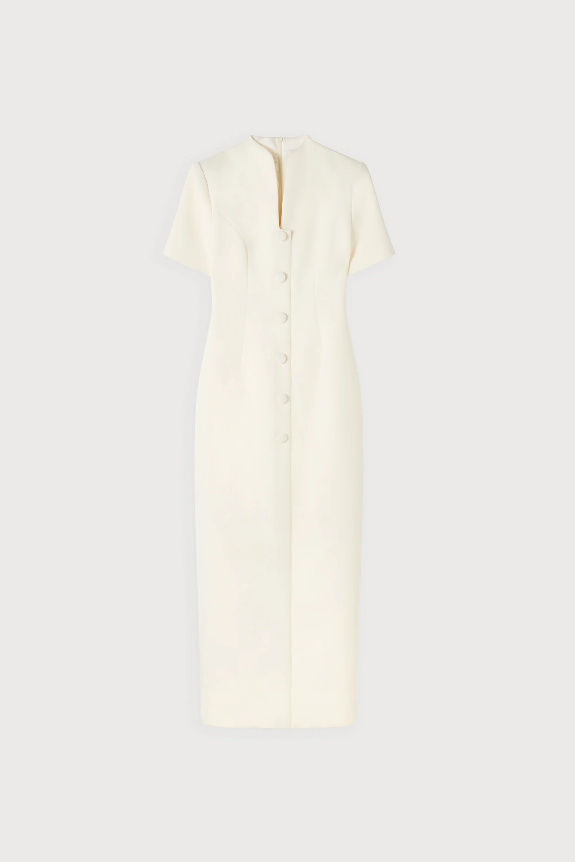 Cotton Mix Button Midi Dress - Image 5