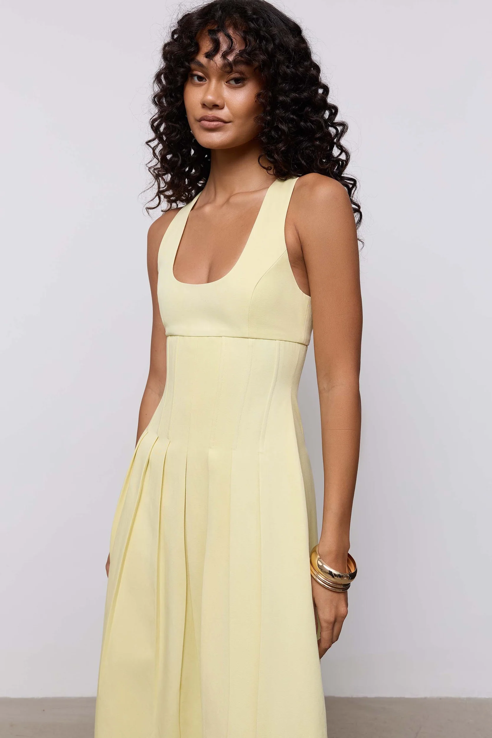 Cotton Mix Cinched Midi Dress - Image 3