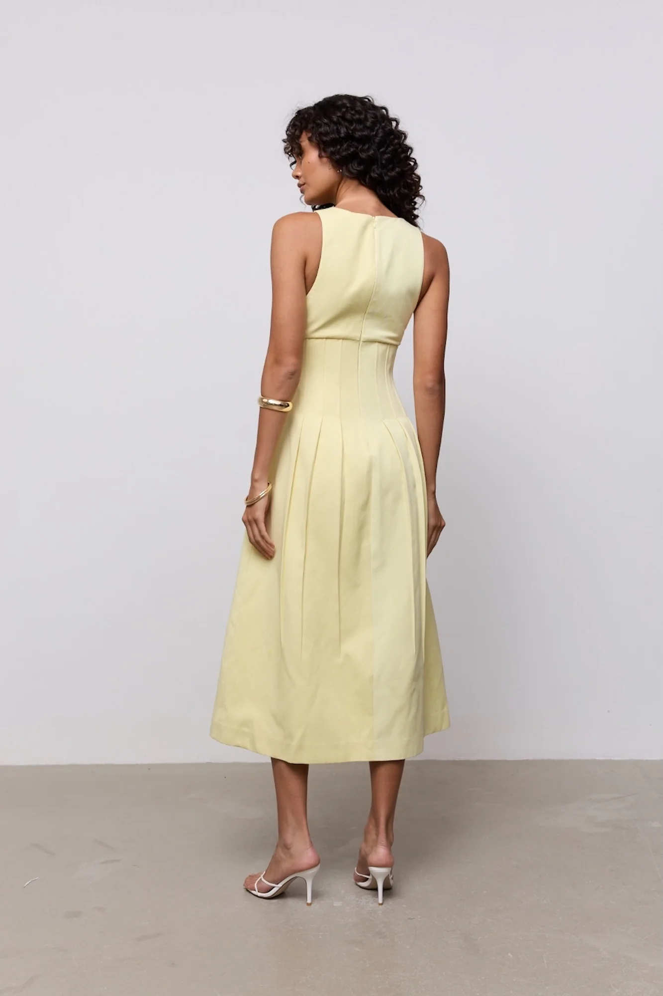 Cotton Mix Cinched Midi Dress - Image 4