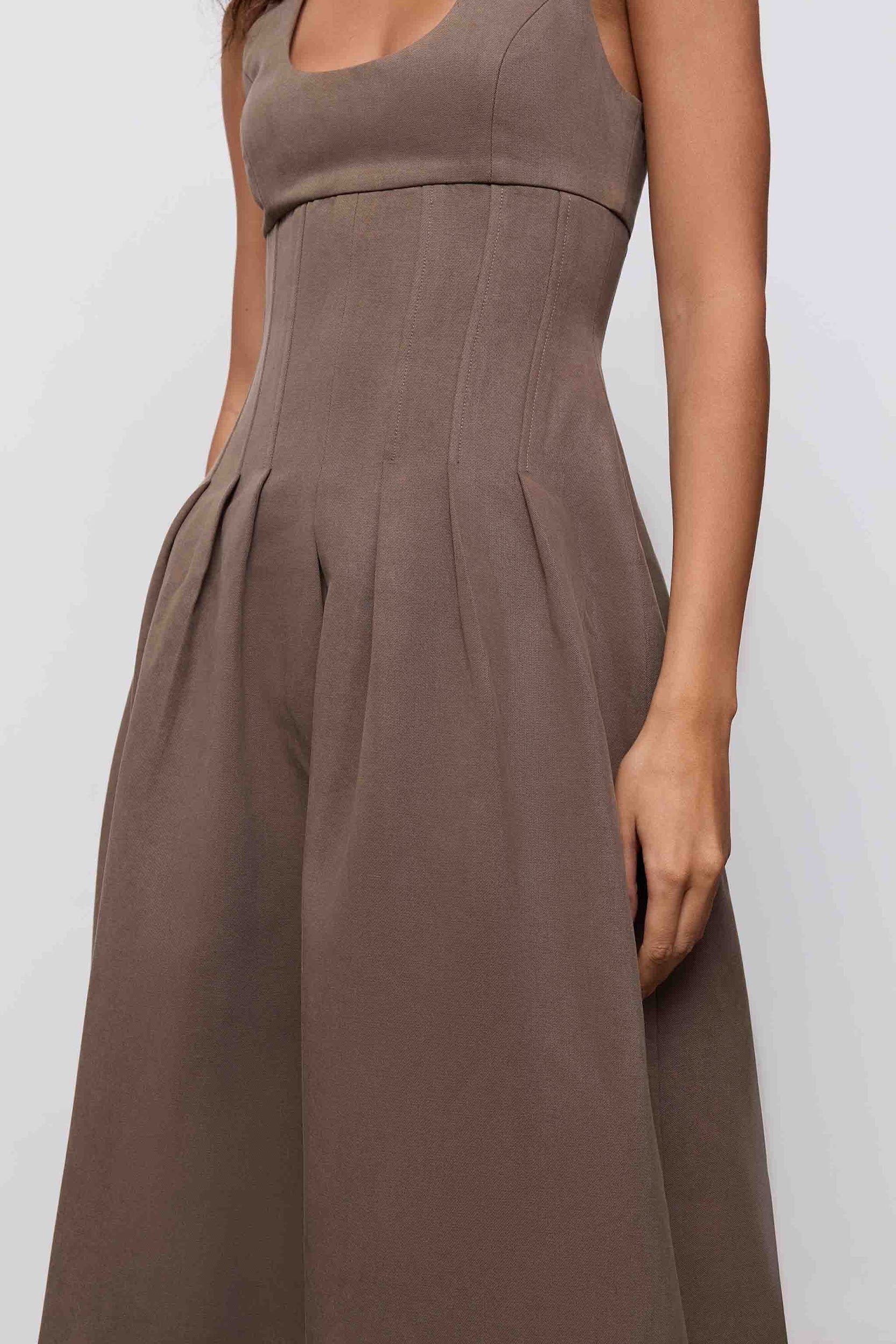 Cotton Mix Cinched Midi Dress - Image 5
