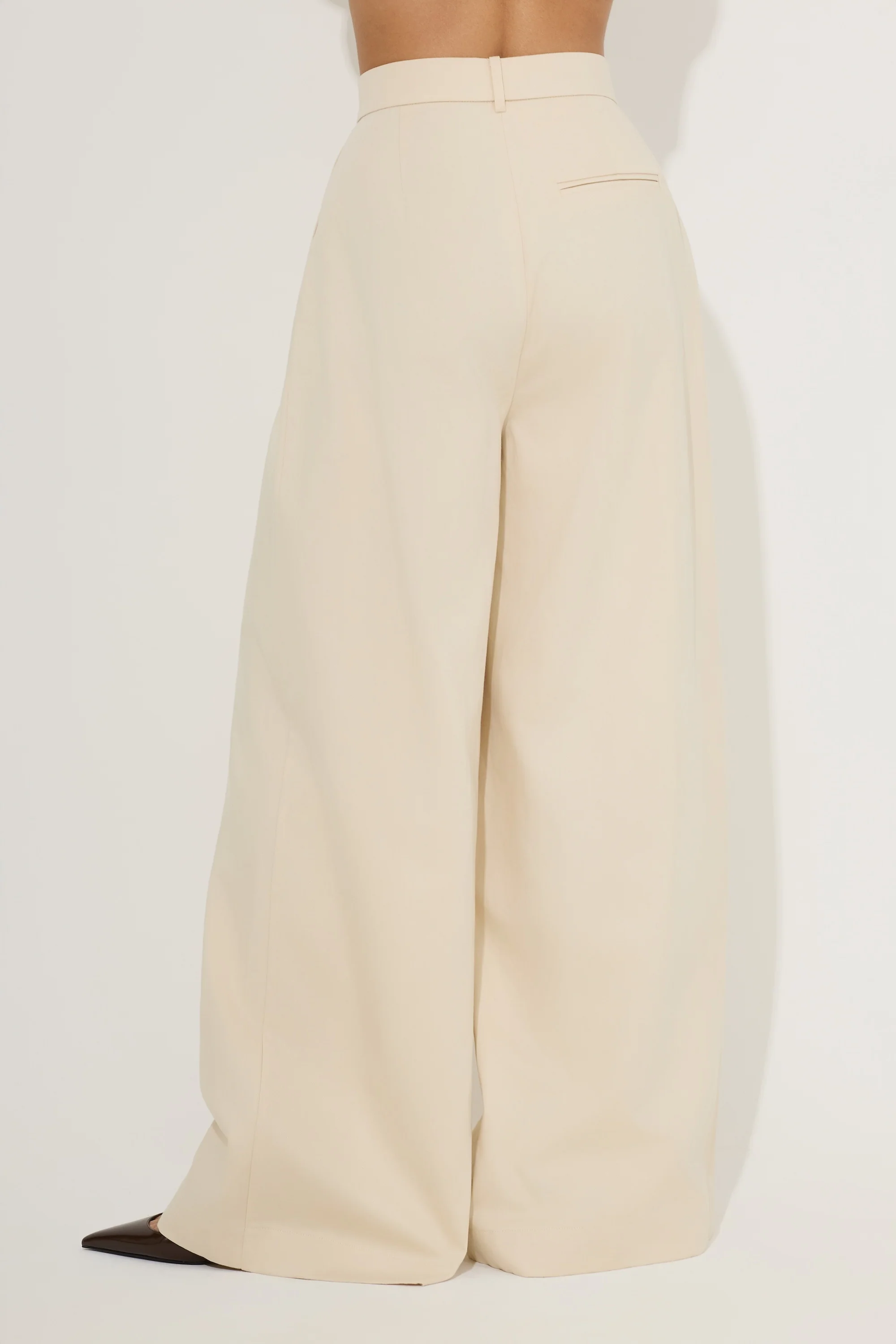 Cotton Mix Wide Leg Trousers - Image 4