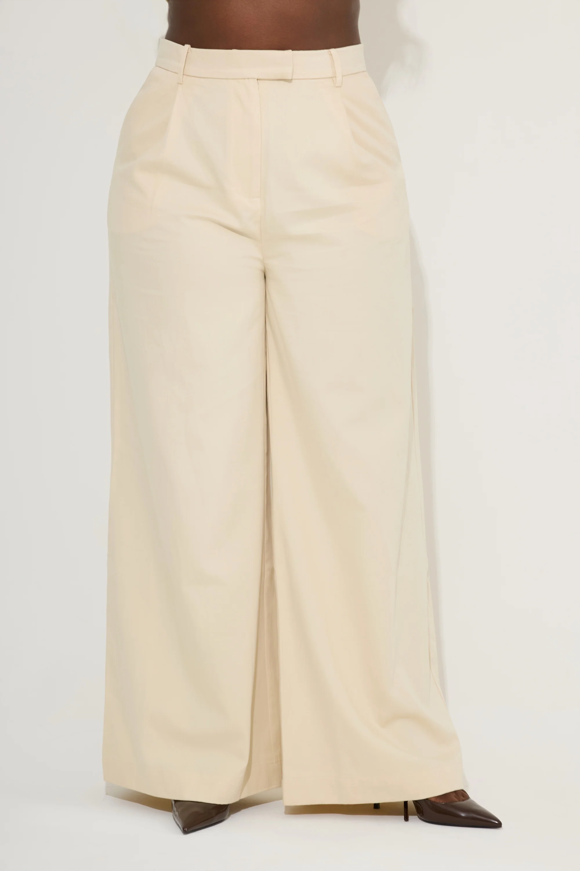Cotton Mix Wide Leg Trousers - Image 5