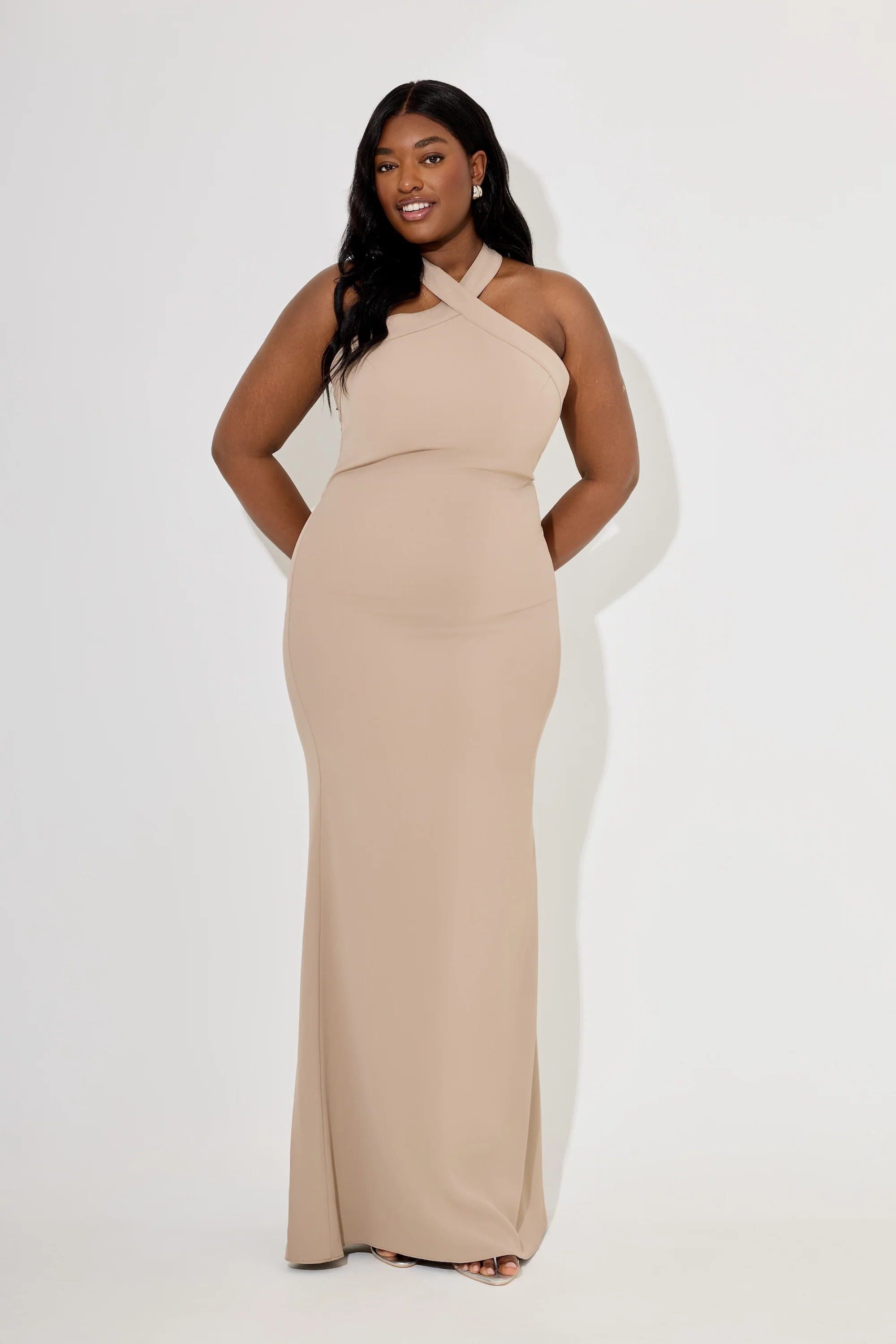 Cross Halter Neck Maxi Dress - Image 5
