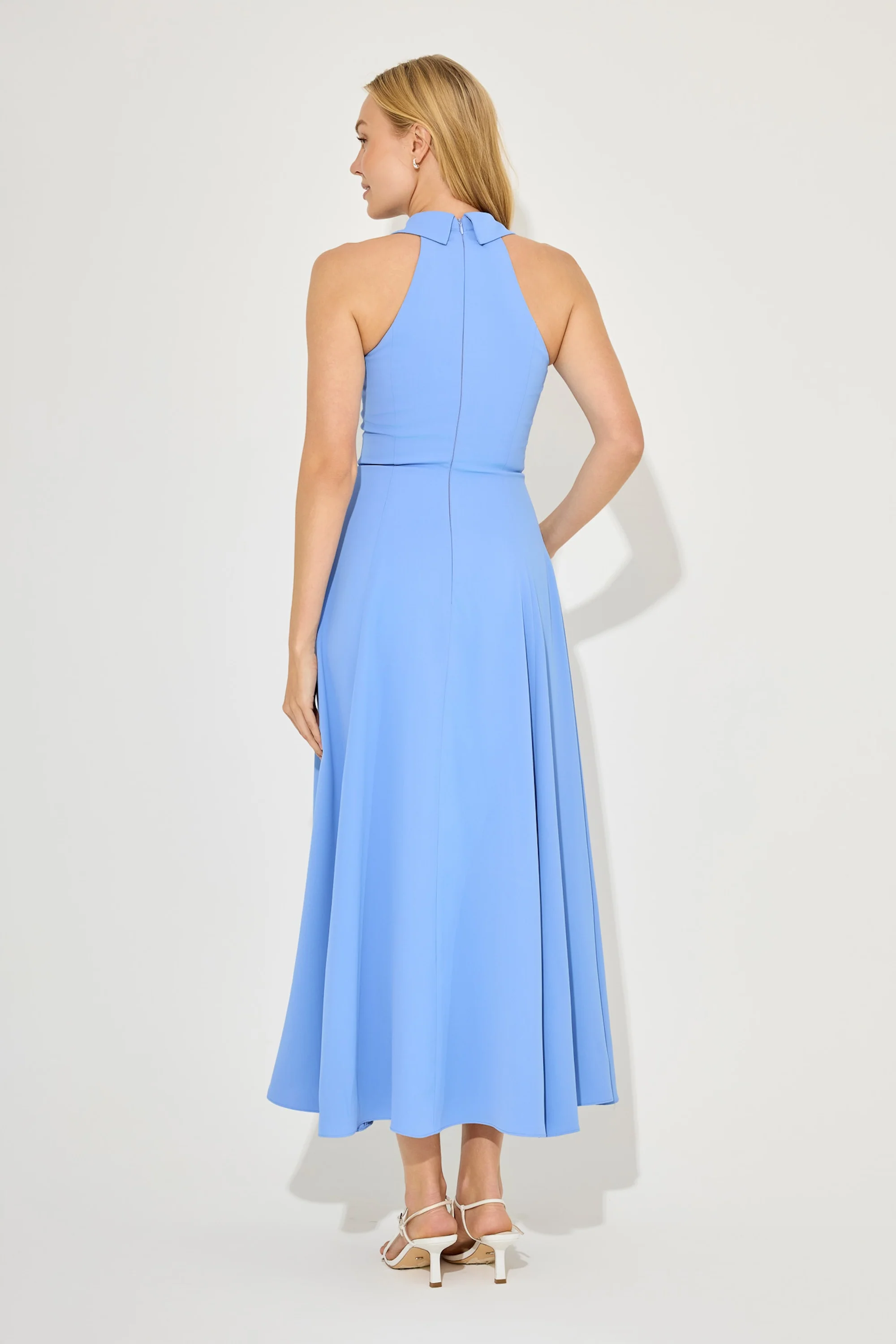 Flowy Collar Maxi Dress - Image 4