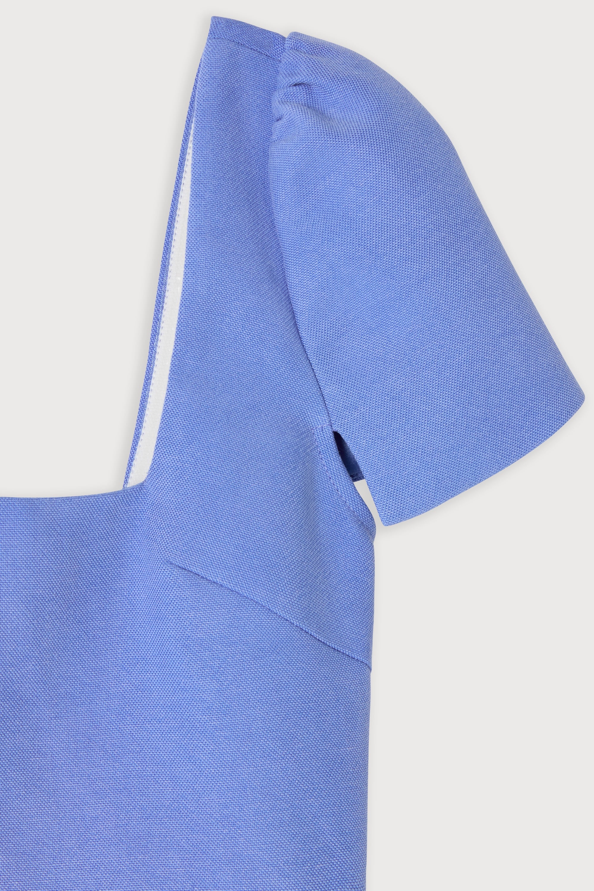 Linen Mix Square Neck Midi Dress - Image 6