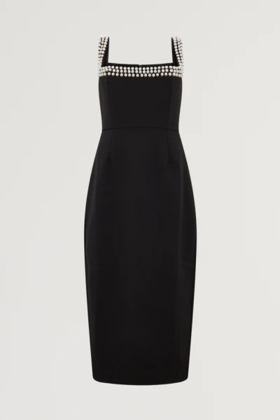 Pearl Trim Midi Dress - Image 5