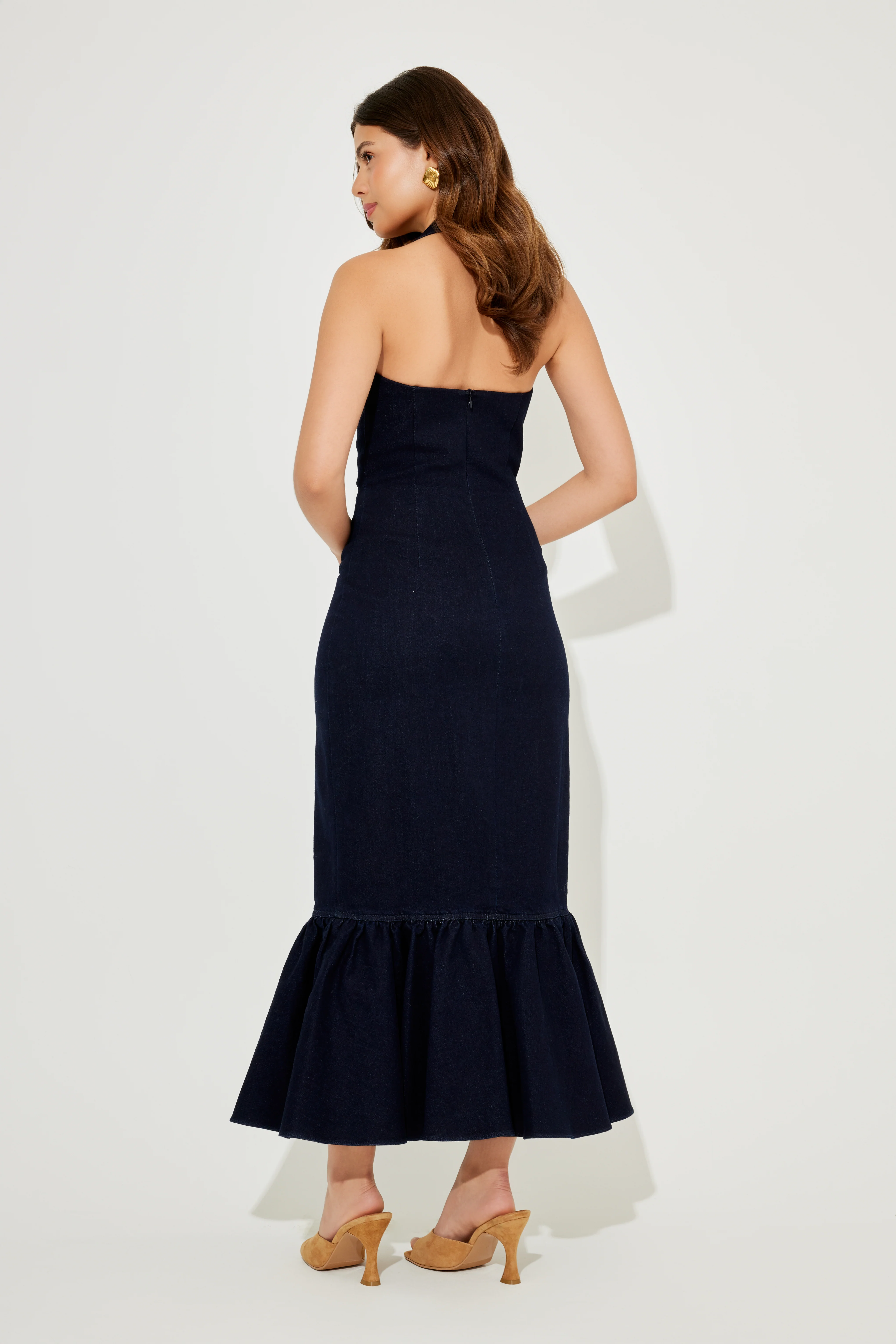 Peplum Hem Midi Dress - Image 3