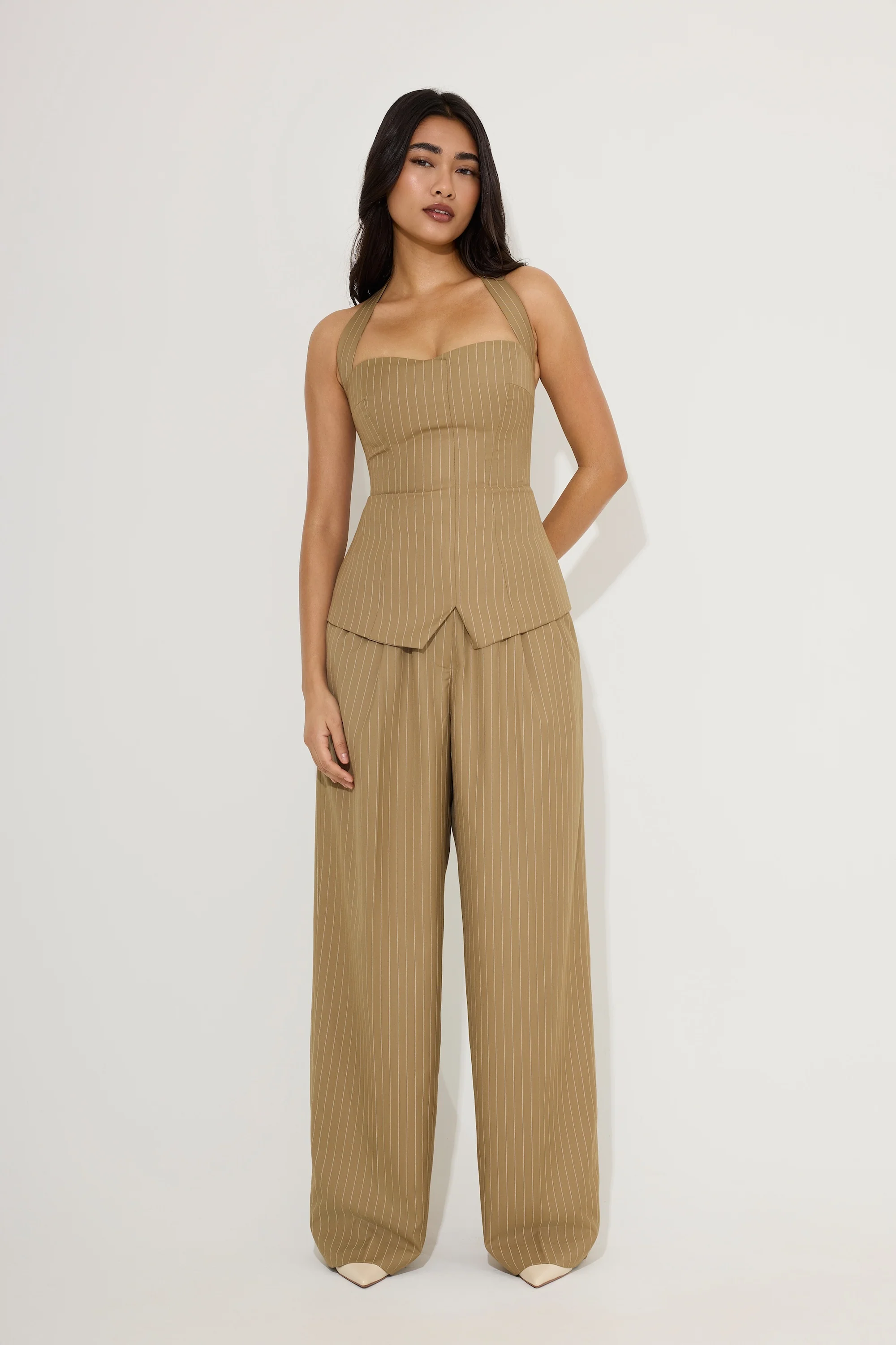 Relaxed Fit Pinstripe Trousers