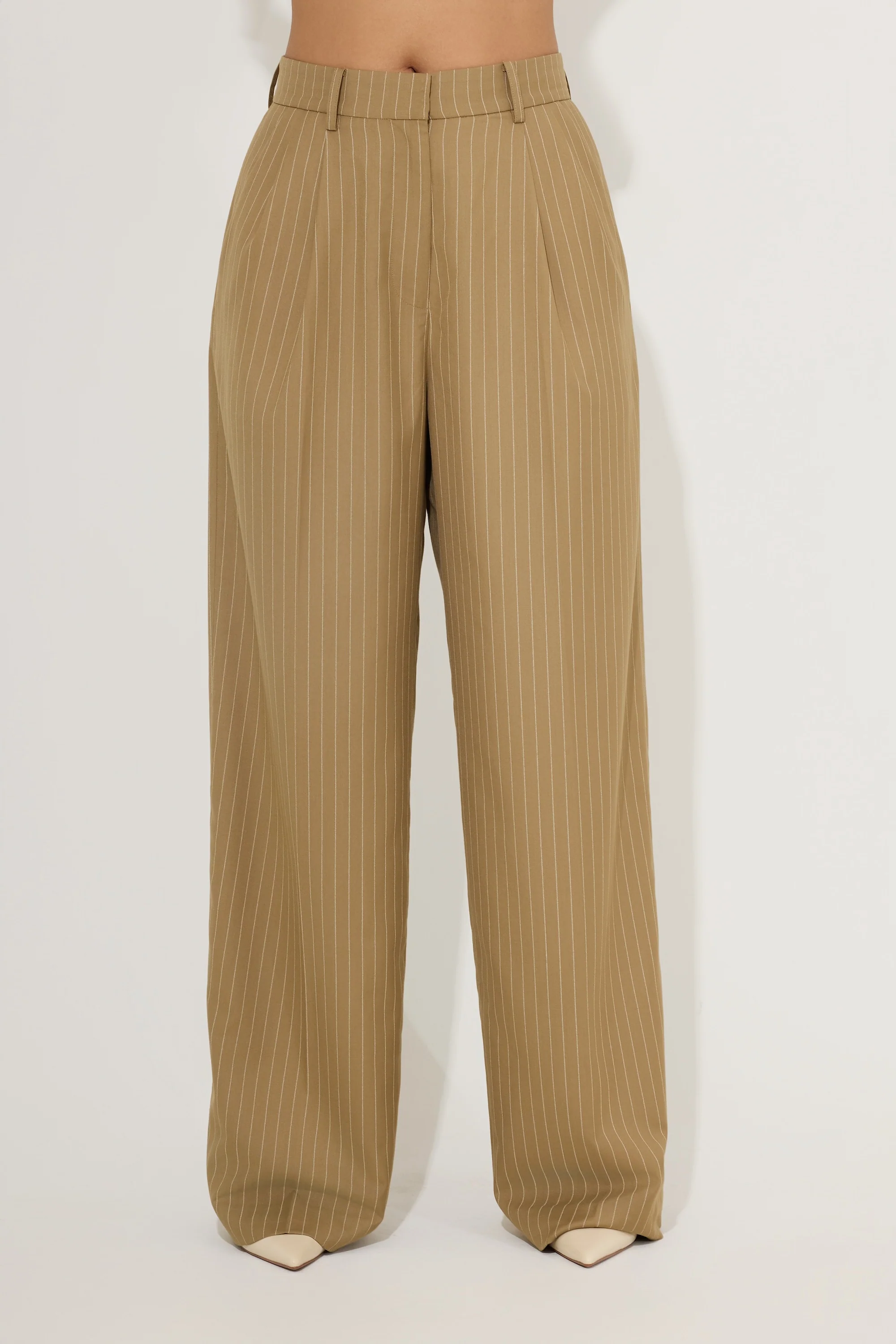 Relaxed Fit Pinstripe Trousers - Image 2