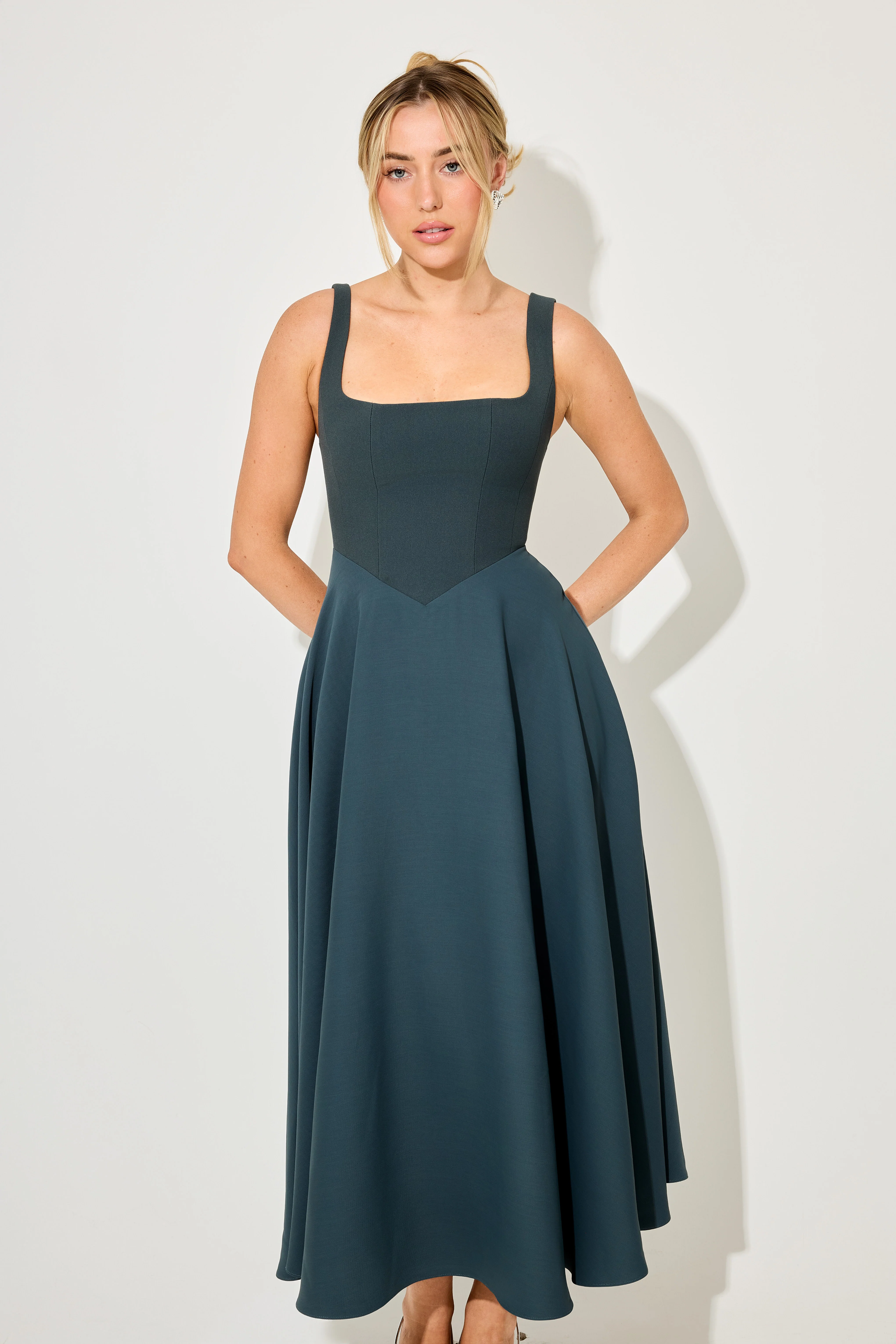 Square Neck Midi Dress - Image 3