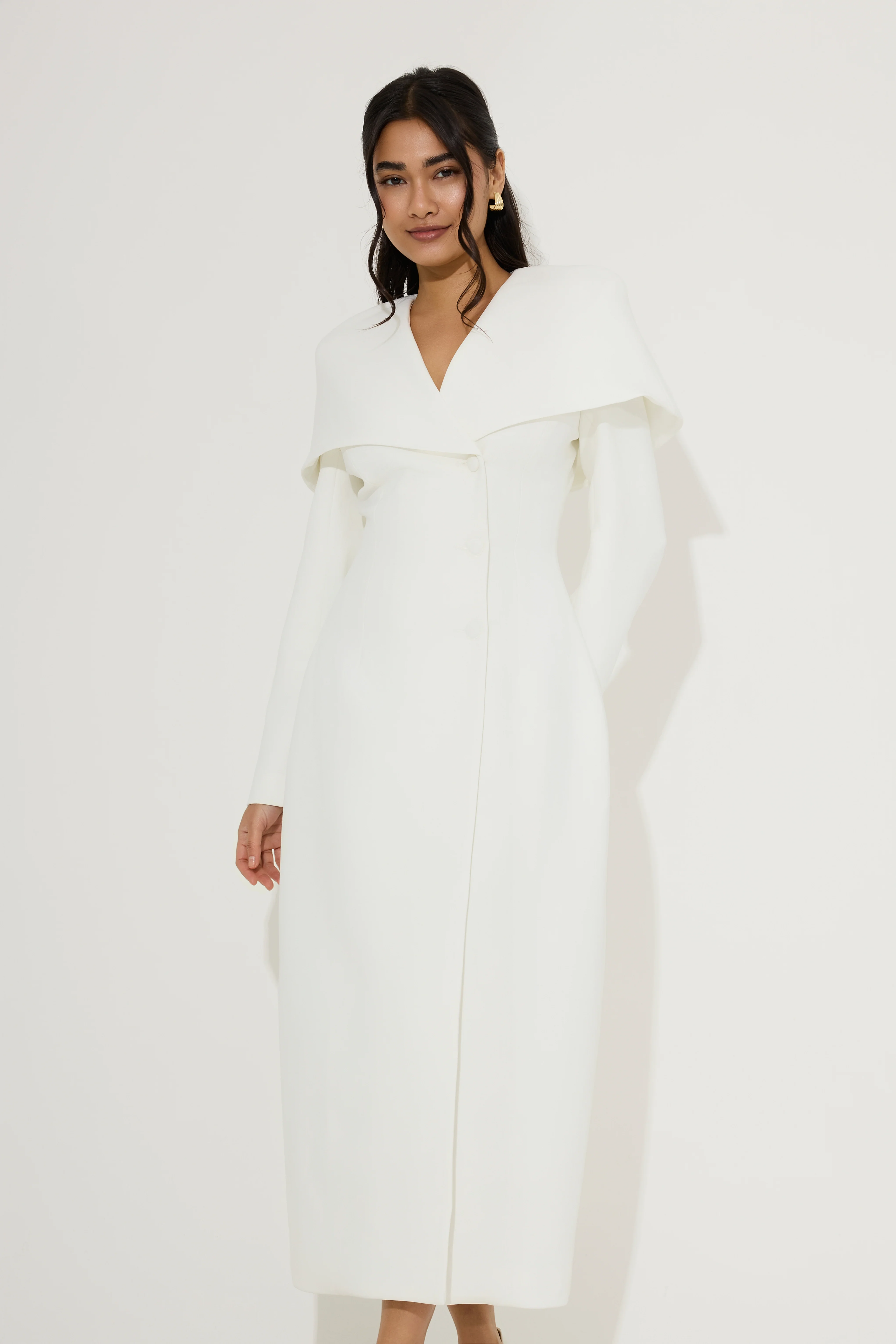 Statement Collar Midi Dress - Image 3