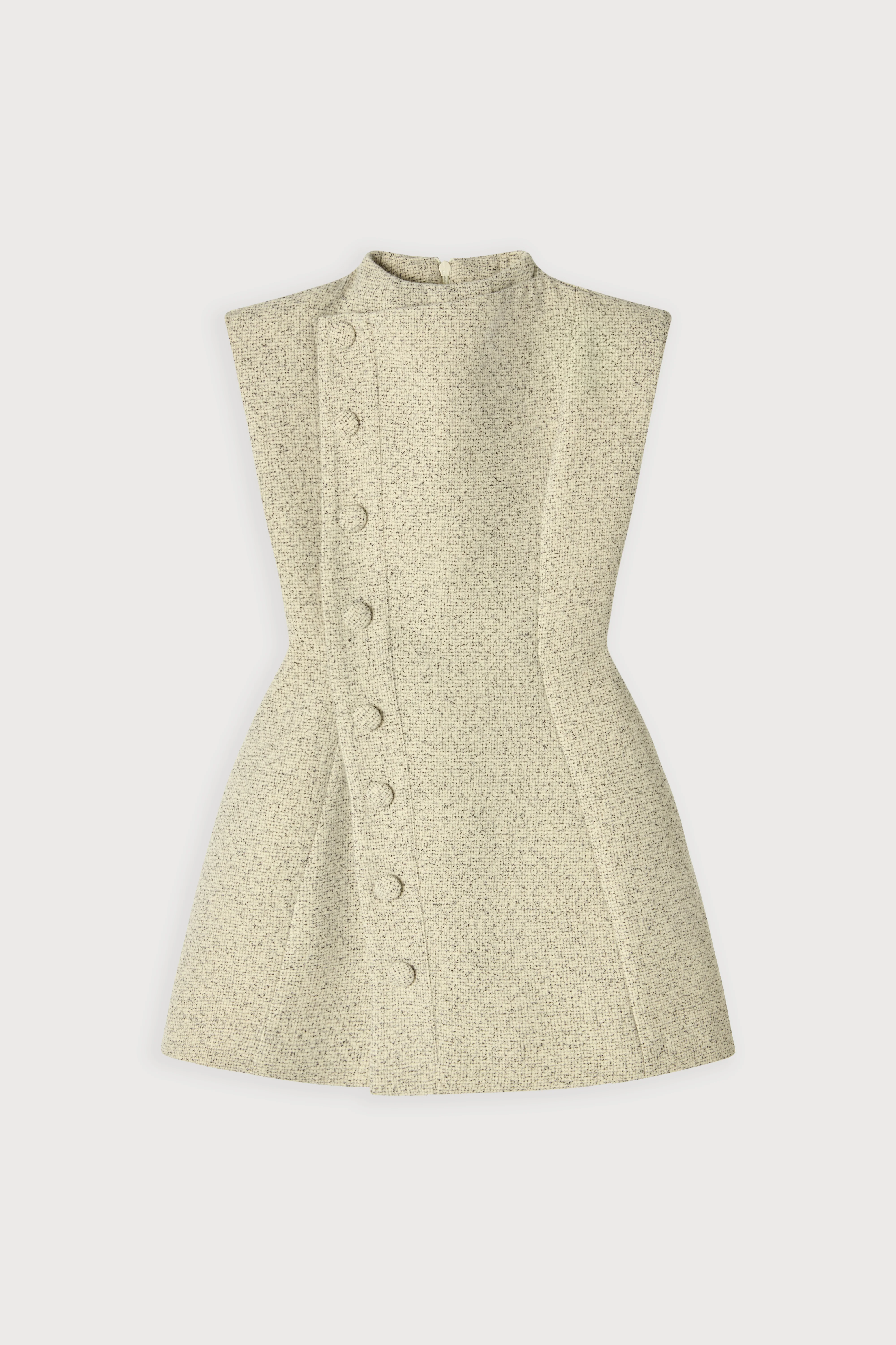 Tweed Button Detail Mini Dress - Image 5