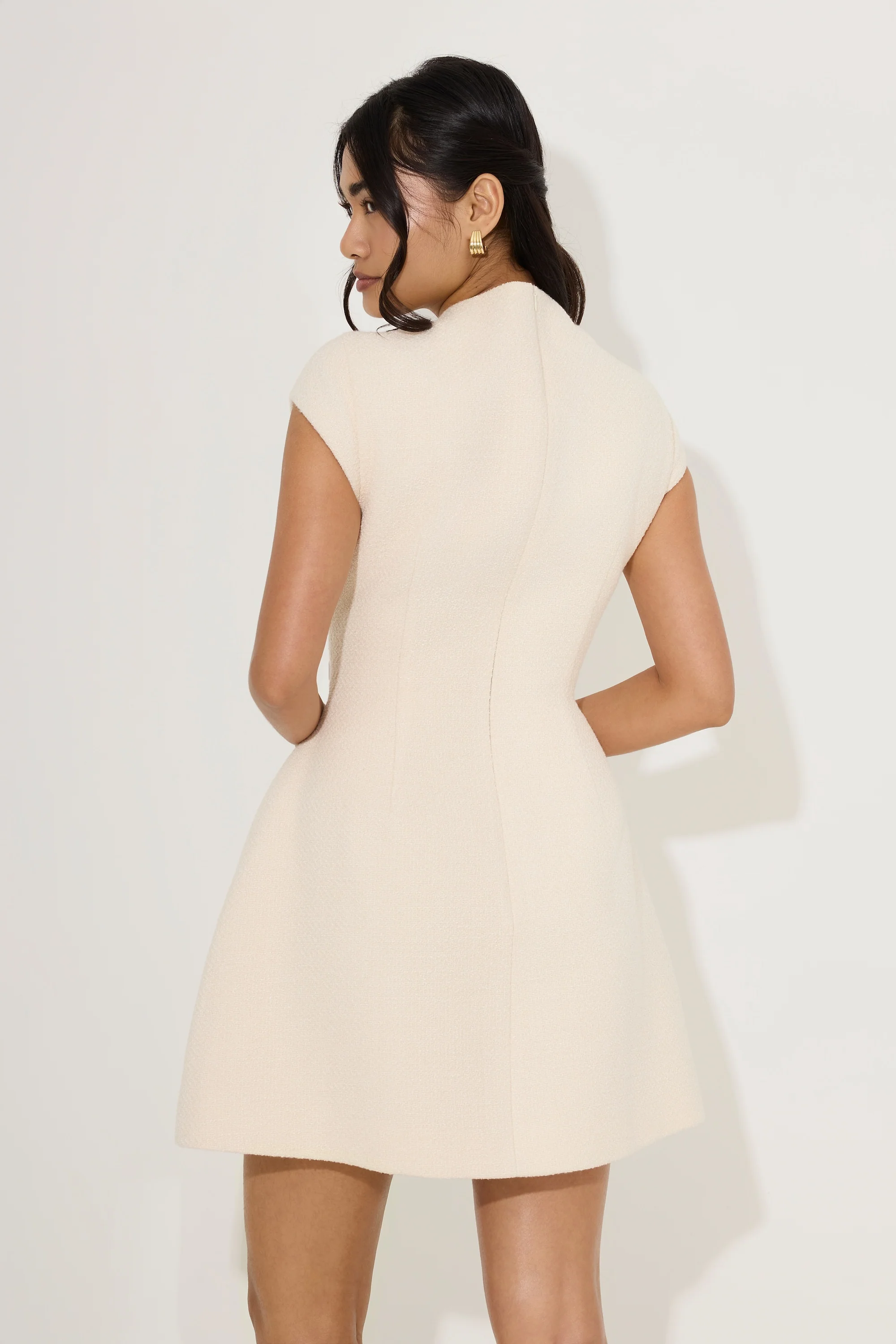 Tweed Cap Sleeve Mini Dress - Image 4